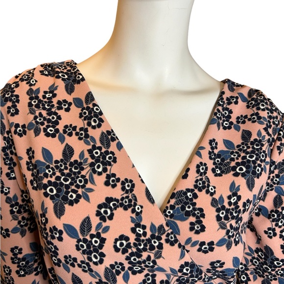 J. Crew Rosy Floral Wrap Dress 365 Crepe Size 14 - Picture 3 of 14